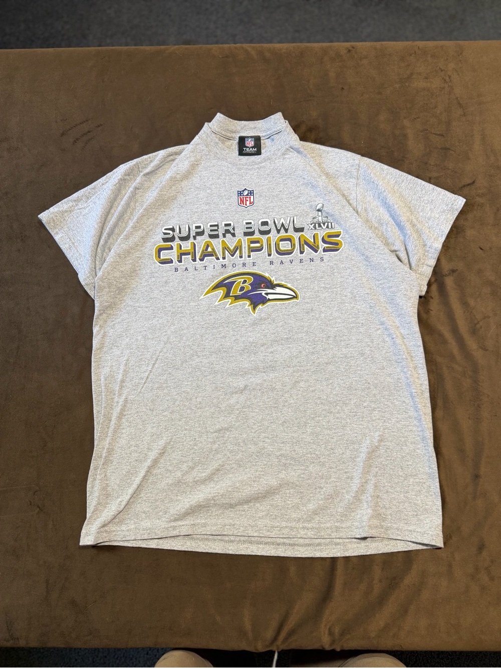 NFL Team Apparel Baltimore Ravens Super Bowl XLVII Champions Short Sleeve Tee in